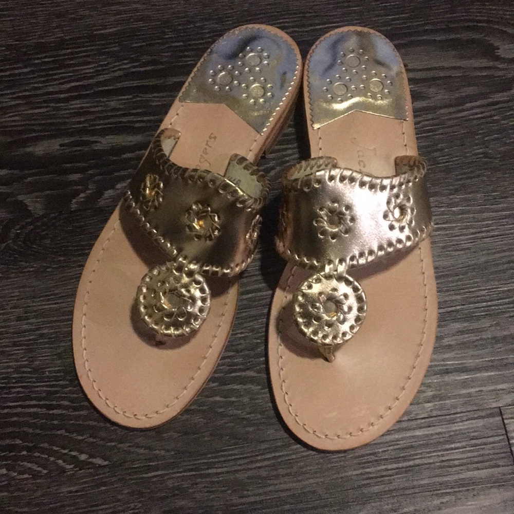 Jack Rogers whipstitched 8m gold sandals